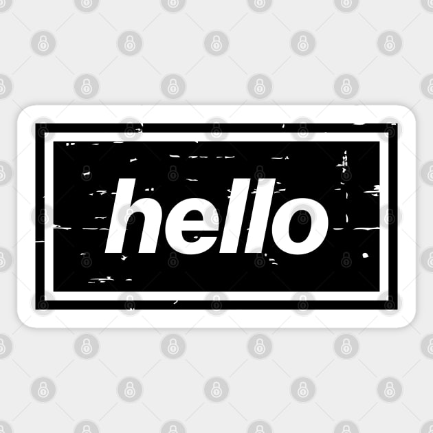 Hello - The Mancunian Indie Anthem Black Sticker by Butter Creative